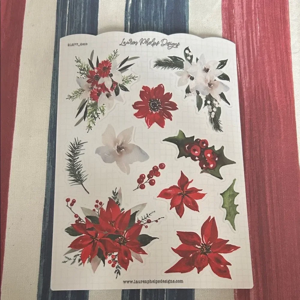 Lauren phelps design 5 sticker sheets  Holiday print NEW